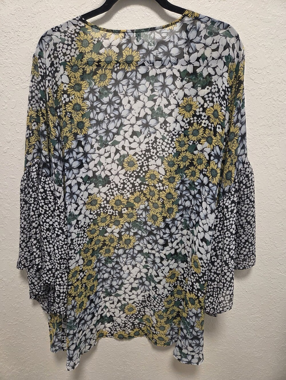 CATO Floral Open-Front Kimono Cardigan 14/16 W - Picture 4 of 4